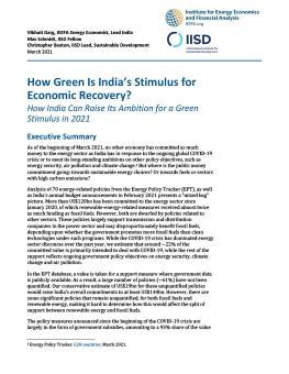 How Green Is India’s Stimulus for  Economic Recovery? cover