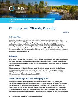 Lower Winnipeg River Basin Discussion Sheet Series Sheet #1 | Climate and Climate Change