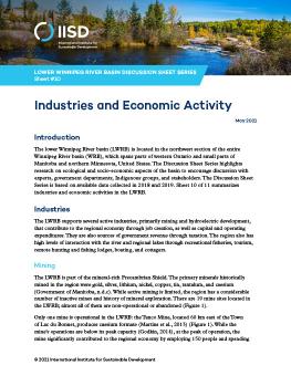 Lower Winnipeg River Basin Discussion Sheet Series Sheet #10 | Industries and Economic Activity