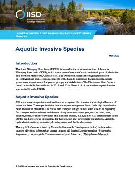 Lower Winnipeg River Basin Discussion Sheet Series Sheet #6 | Aquatic Invasive Species