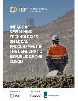 Impact of New Mining Technologies on Local Procurement in the Democratic Republic of the Congo cover showing mine worker at large mine pit