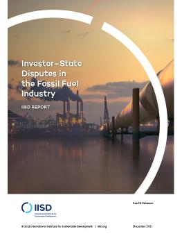 Investor –State Disputes in the Fossil Fuel Industry cover showing coal plant by body of water