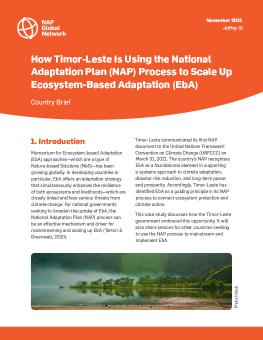How Timor-Leste Is Using the National Adaptation Plan (NAP) Process to Scale Up Ecosystem-Based Adaptation (EbA) cover