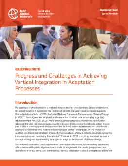 Progress and Challenges in Achieving Vertical Integration in Adaptation Processes cover showing people at a meeting.