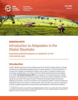 Introduction to Adaptation in the Global Stocktake: Assessing collective progress on adaptation at the international level cover 