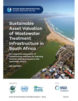 SAVi assessment of Wastewater Treatment Infrastructure in South Africa report cover showing aerial photo of Hartenbos River mouth