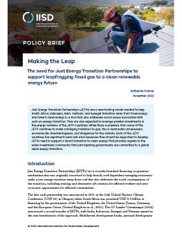 Making the Leap: The need for Just Energy Transition Partnerships s (JETPs) to support leapfrogging fossil gas to a clean renewable energy future