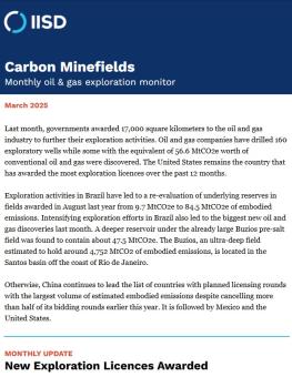 Carbon minefields newsletter header in blue and opening paragraph