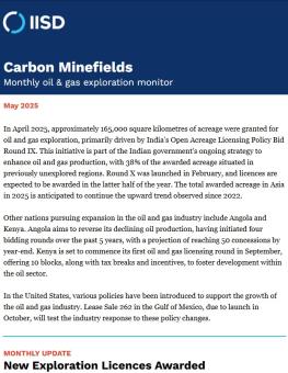 Carbon minefields newsletter header in blue and opening paragraph