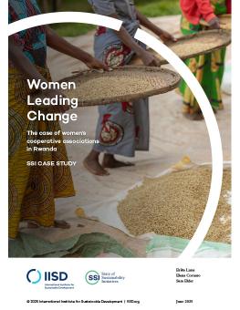 Women Leading Change report cover showing women holdings discs of coffee cherries.