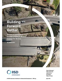 Building Better Forward cover showing an aerial view of cars travelling over a highway next to a destroyed bridge.