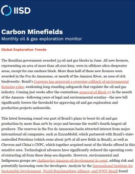 A photo of the Carbon Minefields newsletter.