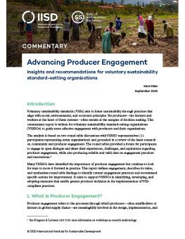 Advancing Producer Engagement brief cover with an image of people working in a field.