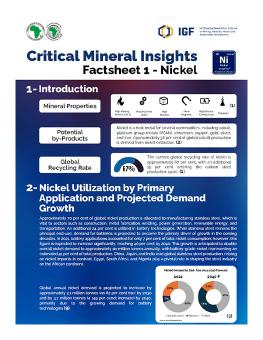 First page of the Critical Mineral Insights Nickel factsheet
