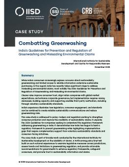 First page of the Combatting Greenwashing brief