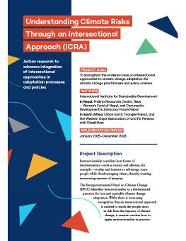 First page of the Understanding Climate Risks Through an Intersectional Approach brochure