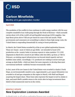 A photo of the Carbon Minefields newsletter.