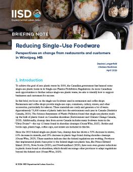 First page of the Reducing Single-Use Foodware brief