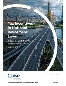 Tax Incentives in National Investment Laws report cover showing vehicles travelling over a bridge in a city.