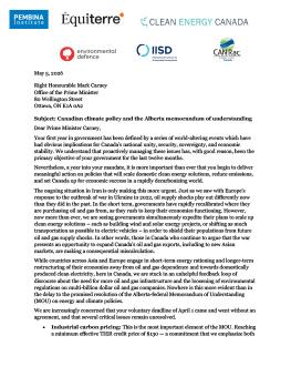 The first page of the Joint Letter to Prime Minister Mark Carney on Alberta-federal MOU