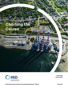 Charting the Course report cover showing an aerial view of a power station, next to a body of water and houses.