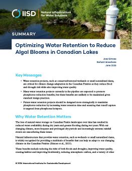 First page of the Optimizing Water Retention to Reduce Algal Blooms in Canadian Lakes summary