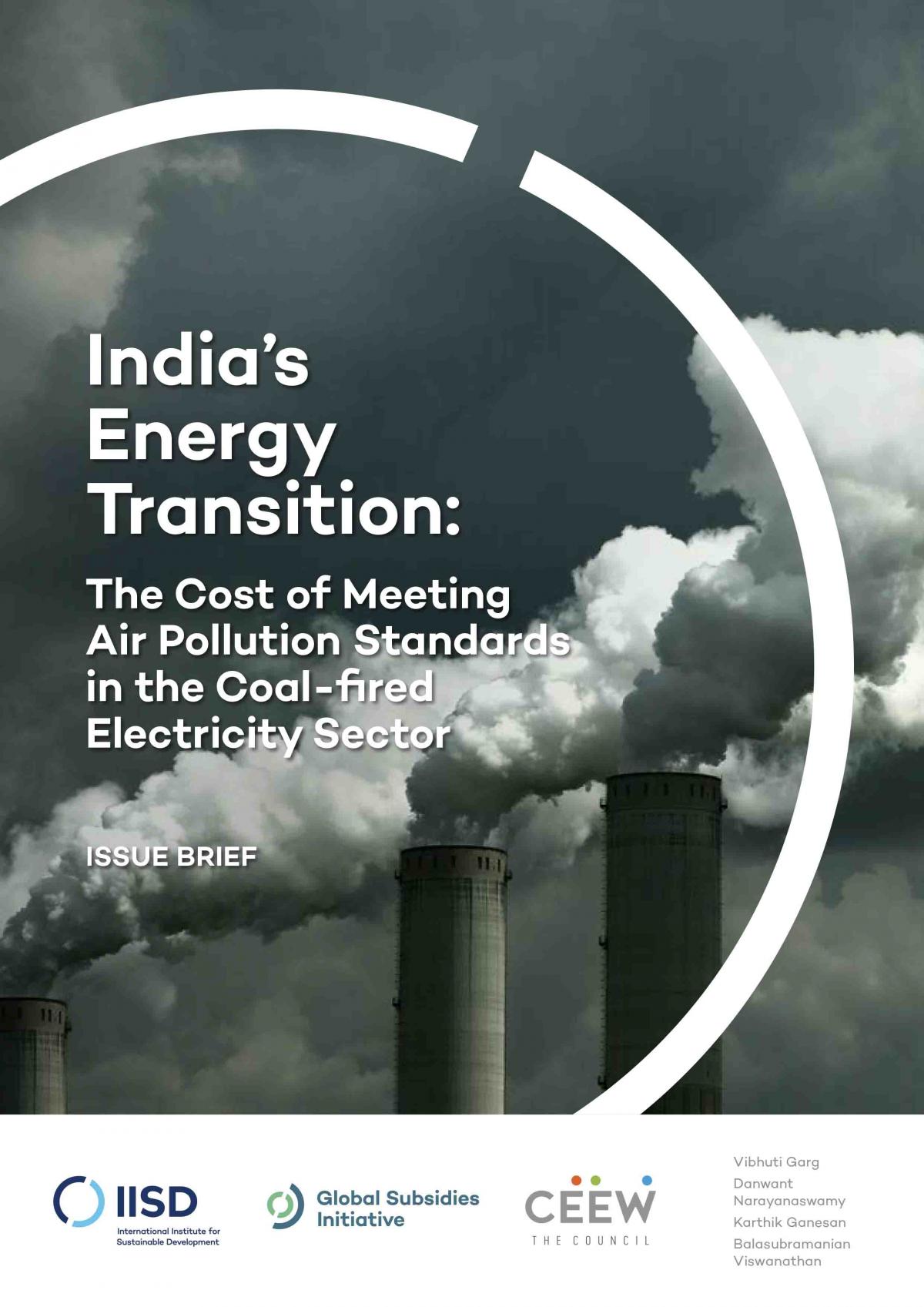 India S Energy Transition The Cost Of Meeting Air Pollution Standards In The Coal Fired Electricity Sector International Institute For Sustainable Development