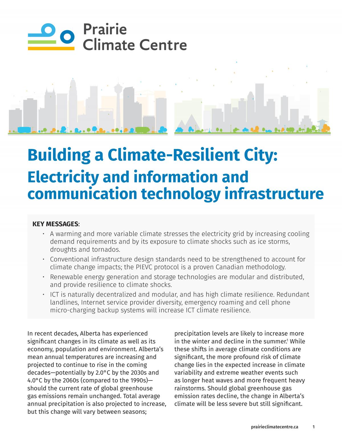 Building a Climate-Resilient City: Electricity and information and