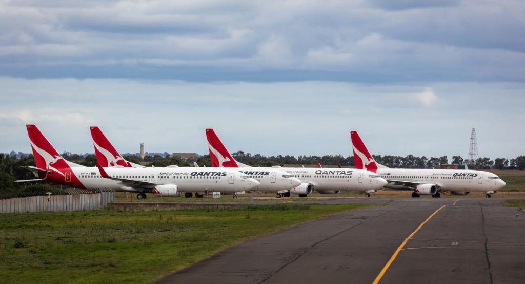 Qantas aircraft on tarmac in Australia