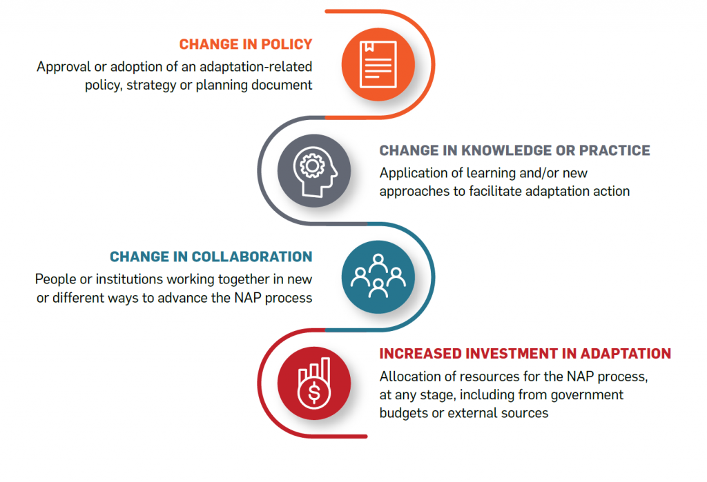 Graphic showing four types of changes to transform adaptation governance