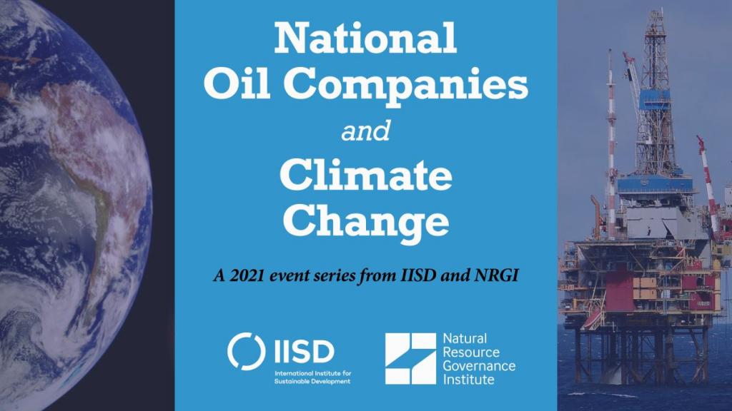 Flyer for the event series "National Oil Companies and Climate Change"