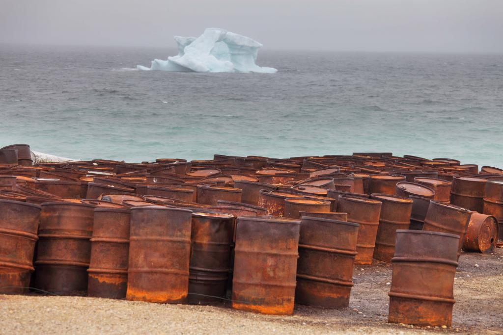 Barrels of hazardous waste Russian arctic