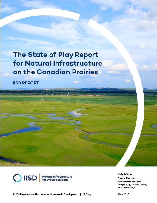 The State of Play Report cover with photo of water running across Canadian Prairies