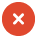 icon representing a white cross in a red round frame