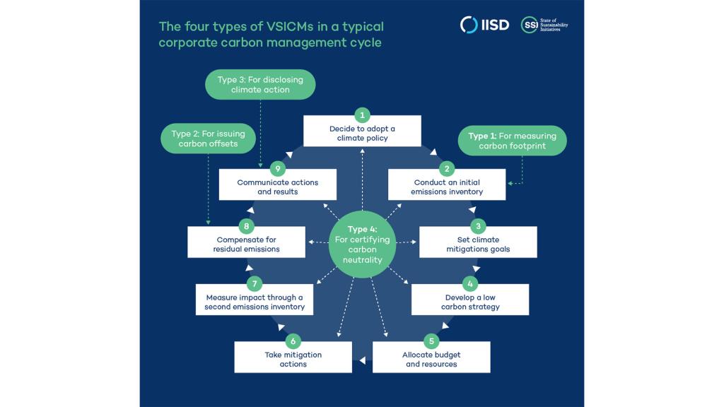 The four types of VSICMs in a typical corporate carbon management cycle.