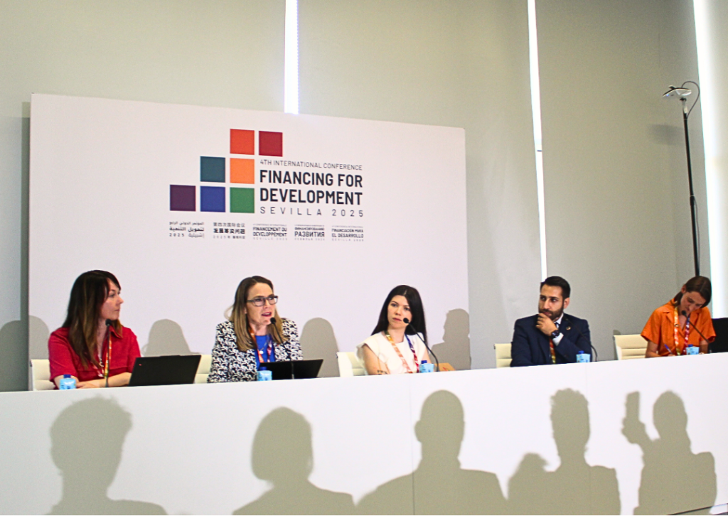 Left to Right: Anu Peltola, Director of Statistics at UNCTAD; Erin Tansey, Director of the Sustainable Inclusive Economies Program at IDRC; Georgia Gadotti dos Anjos, Economistas Sin Fronteras; Antoine Kallab, Associate Director at the American University of Beirut