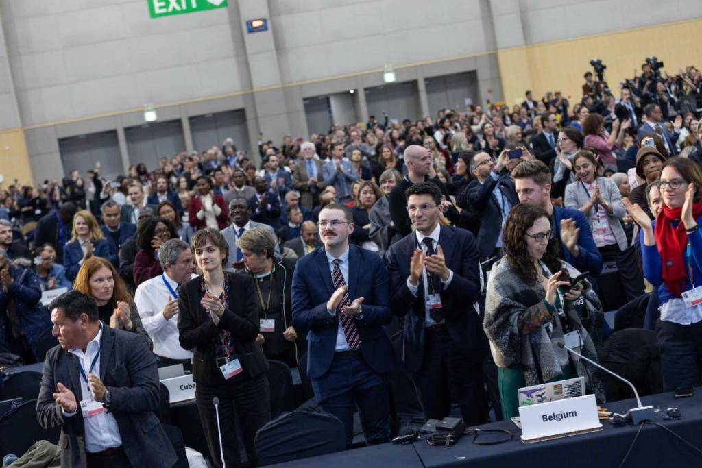 After Rwanda called on all those supporting an ambitious treaty to stand, the plenary erupted in applause