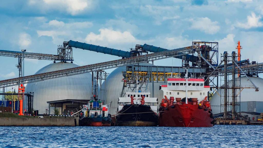 An LNG shipping port. 