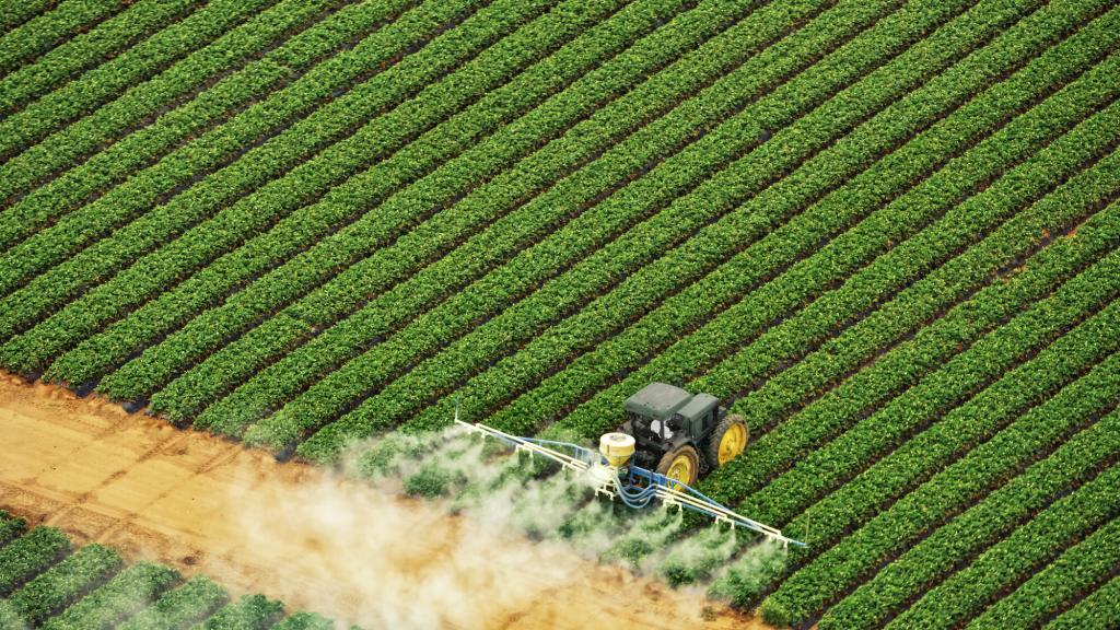 Fertilizer spraying on farm fields