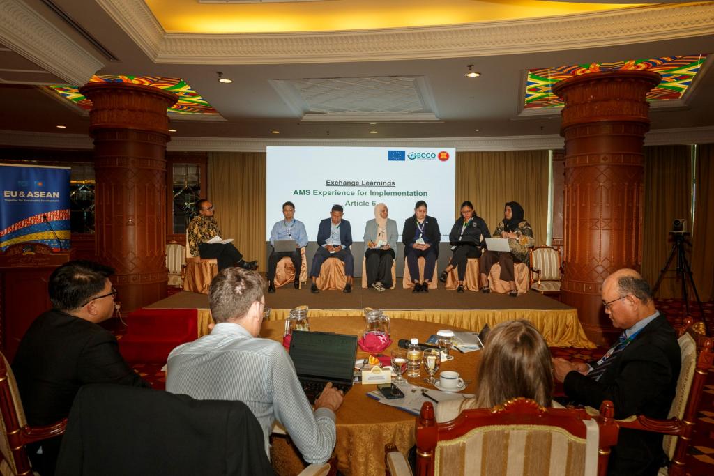 Representatives of ASEAN member states exchange experiences on implementing Article 6 of the Paris Agreement during the ASEAN Regional Workshop on Carbon Pricing and Carbon Markets, May 20–21, 2026, in Brunei Darussalam.