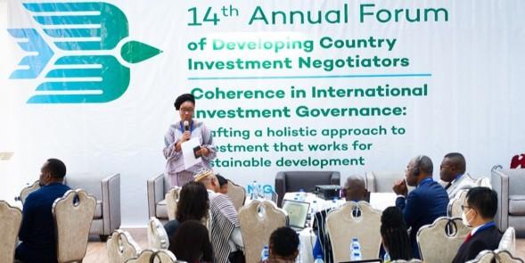 Suzy Nikiema speaks at the 2022 Investment Policy Forum