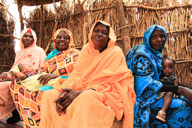Four African women looking at the camera