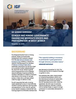 IGF-WIMOWA Workshop: Gender and Mining Governance cover