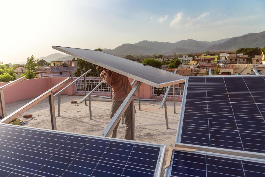 Solar panel installation in India