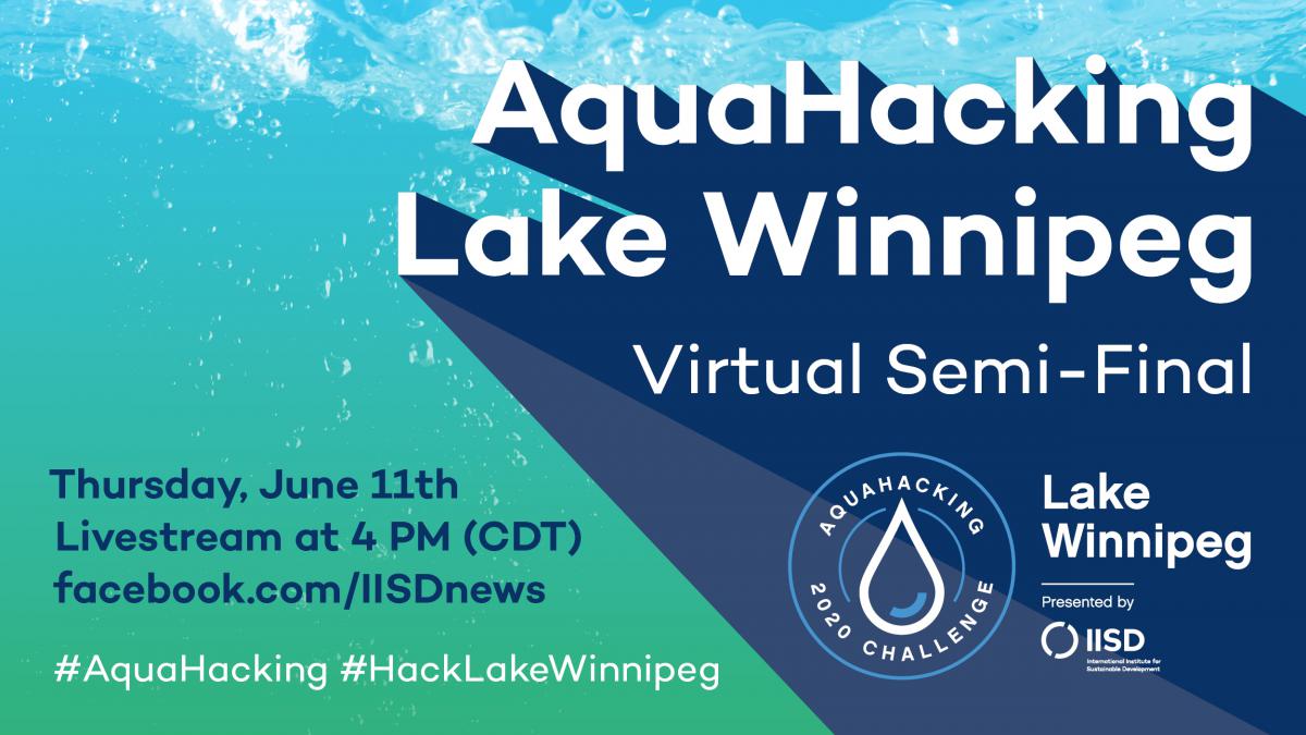 Poster for an aquahacking Lake Winnipeg virtual semi final